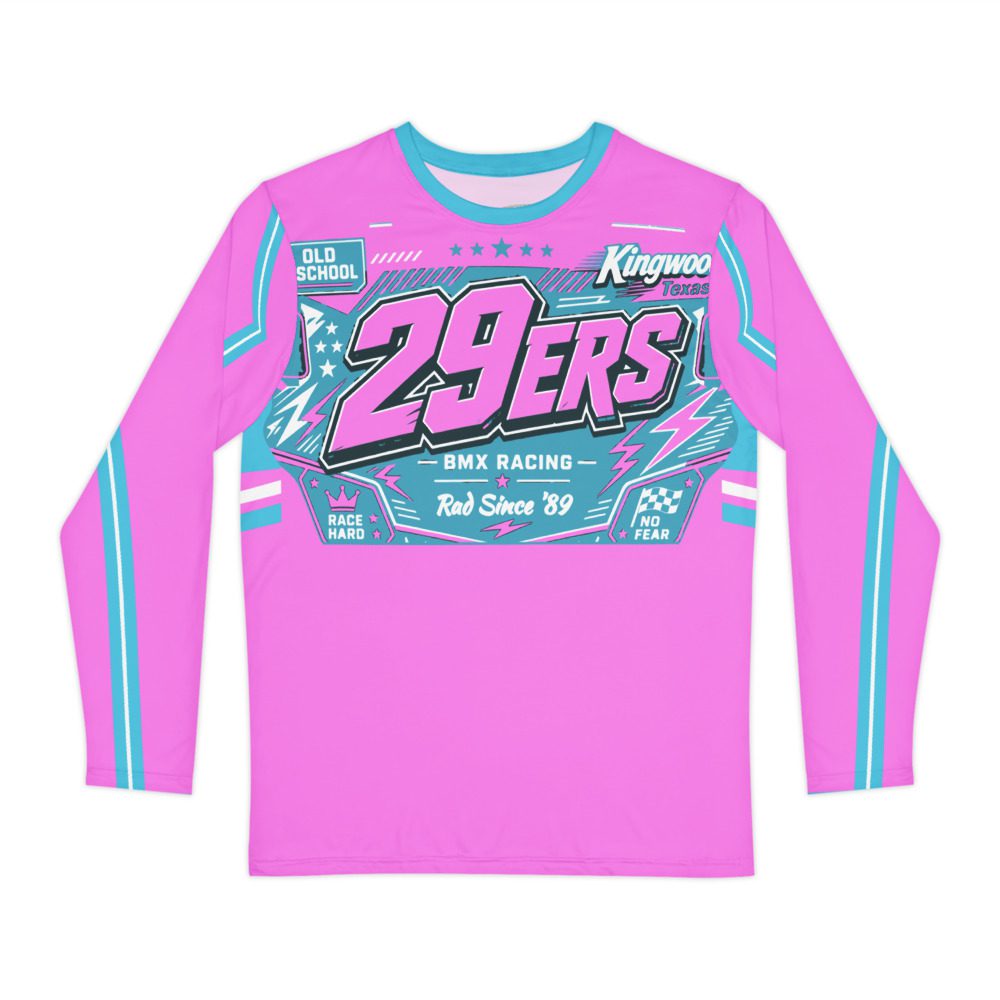 29ers Race Jersey A - Plate Panel (Long Sleeve) - Blocks Pink / Teal - front