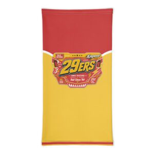 29ers Retro Race Neck Gaiter - Red / Yellow - front