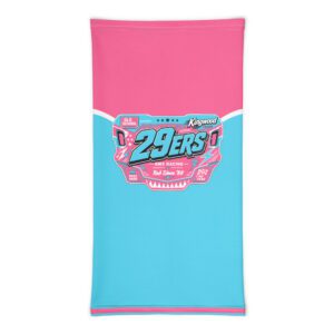29ers Retro Race Neck Gaiter - Speedster Sky / Pink - front