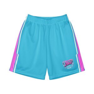 29ers Youth Retro Race Shorts - Blocks Pink / Teal - front