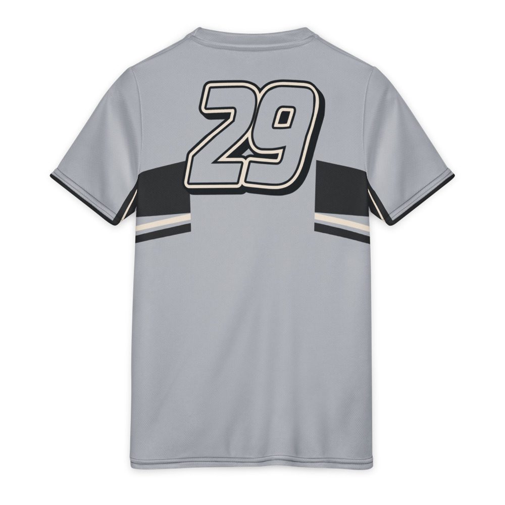29ers Youth Race Jersey A - Plate Panel - Stealth Silver / Black - back