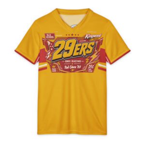 29ers Youth Race Jersey A - Plate Panel - Red / Yellow - front