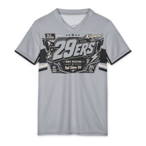29ers Youth Race Jersey A - Plate Panel - Stealth Silver / Black - front