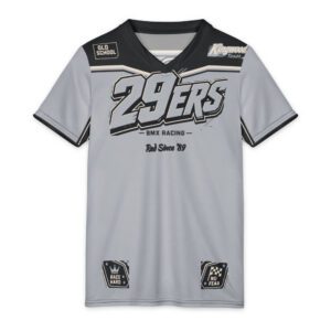 29ers Youth Race Jersey B - Classic Moto - Stealth Silver / Black - front