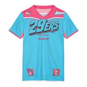 29ers Youth Race Jersey B - Classic Moto - Speedster Sky / Pink - front