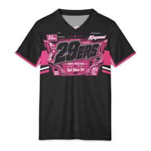 29ers Youth Race Jersey A - Plate Panel - Black / Pink - front
