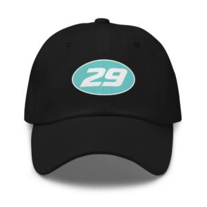 29ers "Ice Teal" Oval 29 Dad Hat in Black - front