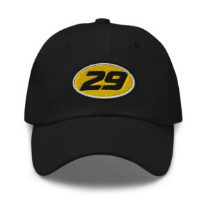 29ers "Mustard" Oval 29 Dad Hat in Black - front