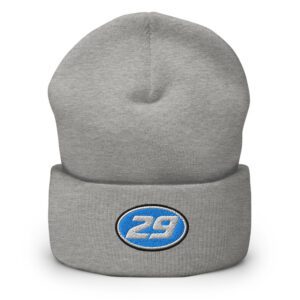 29ers "Oval 29" Cuffed Beanie in Heather Grey - front