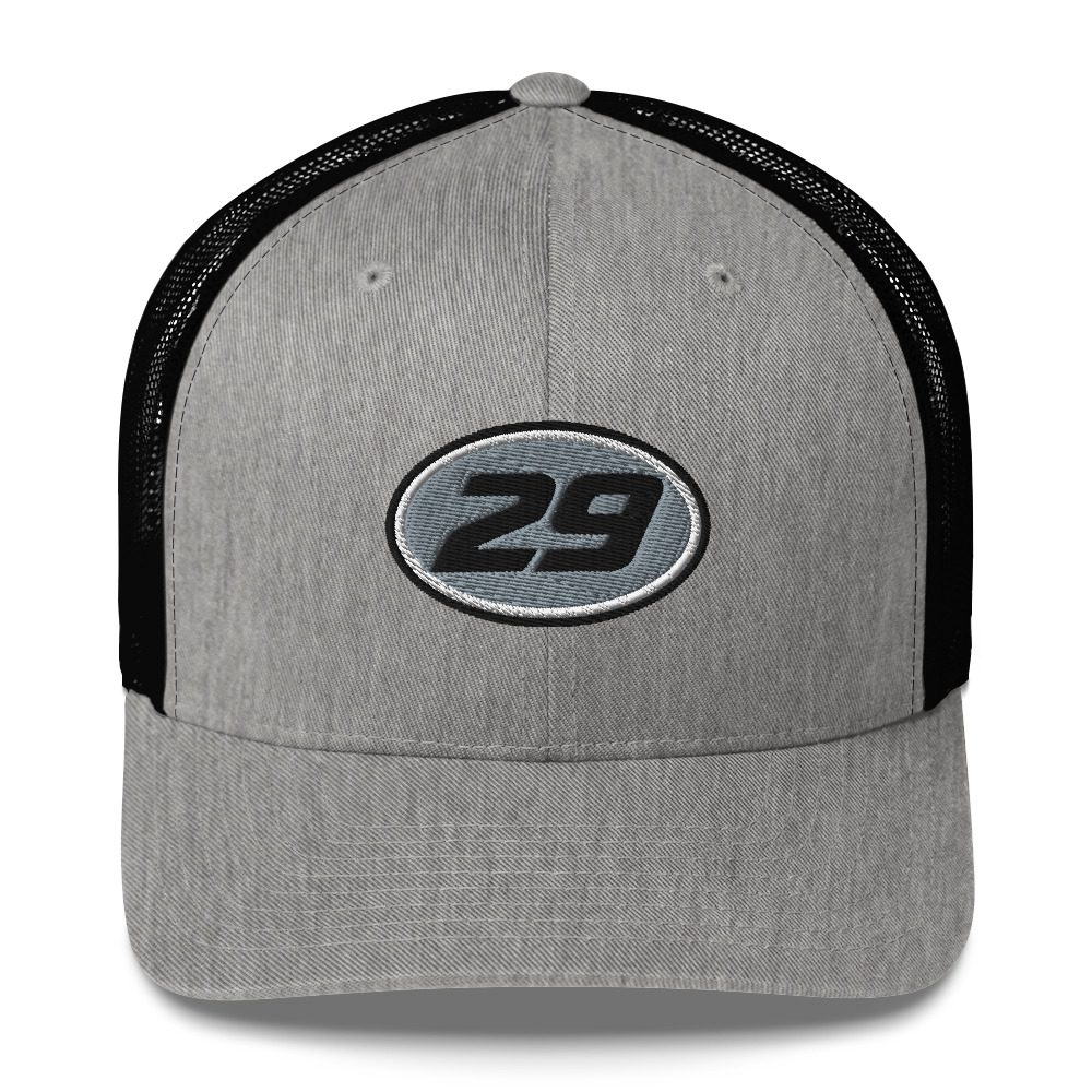 29ers "Chrome" Oval 29 Trucker in Heather/ Black - front