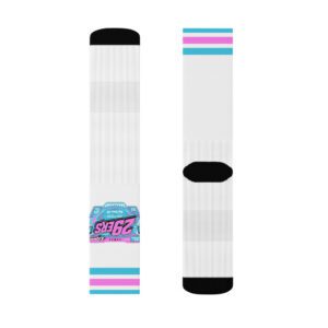 29ers Retro Race Socks - Blocks Pink / Teal - front
