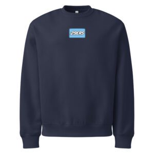 29ers "Number Plate" Heavyweight Crewneck in Navy - front