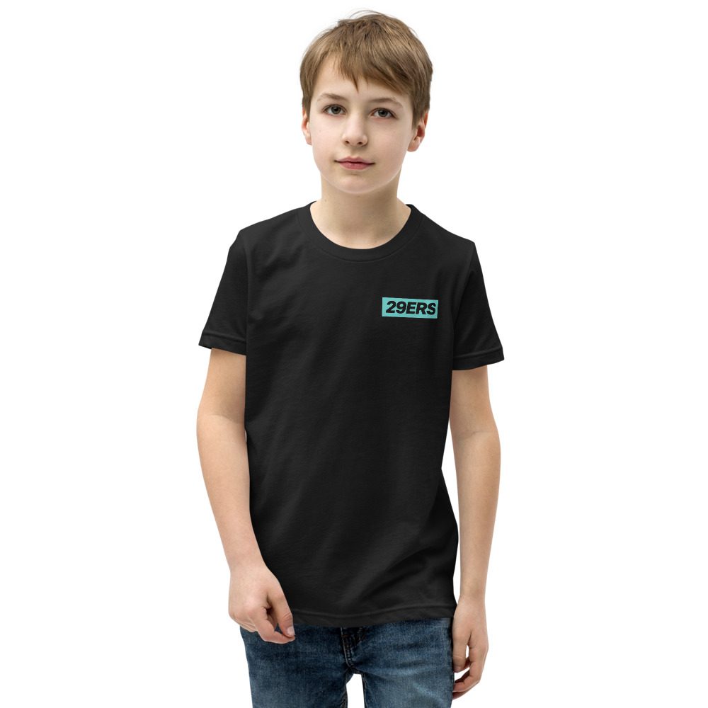 29ers "Ice Teal" Youth Color Box Tee in Black - front