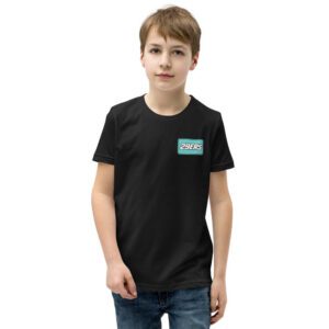 29ers "Ice Teal" Youth Number Plate Tee in Black - front