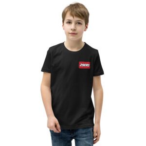 29ers "Fire Red" Youth Number Plate Tee in Black - front
