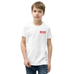 29ers Youth Red Box Tee in White - front