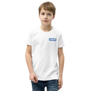 29ers "Cobalt" Youth Color Box Tee in White - front
