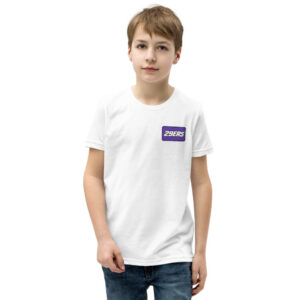 29ers "Night Purple" Youth Number Plate Tee in White - front